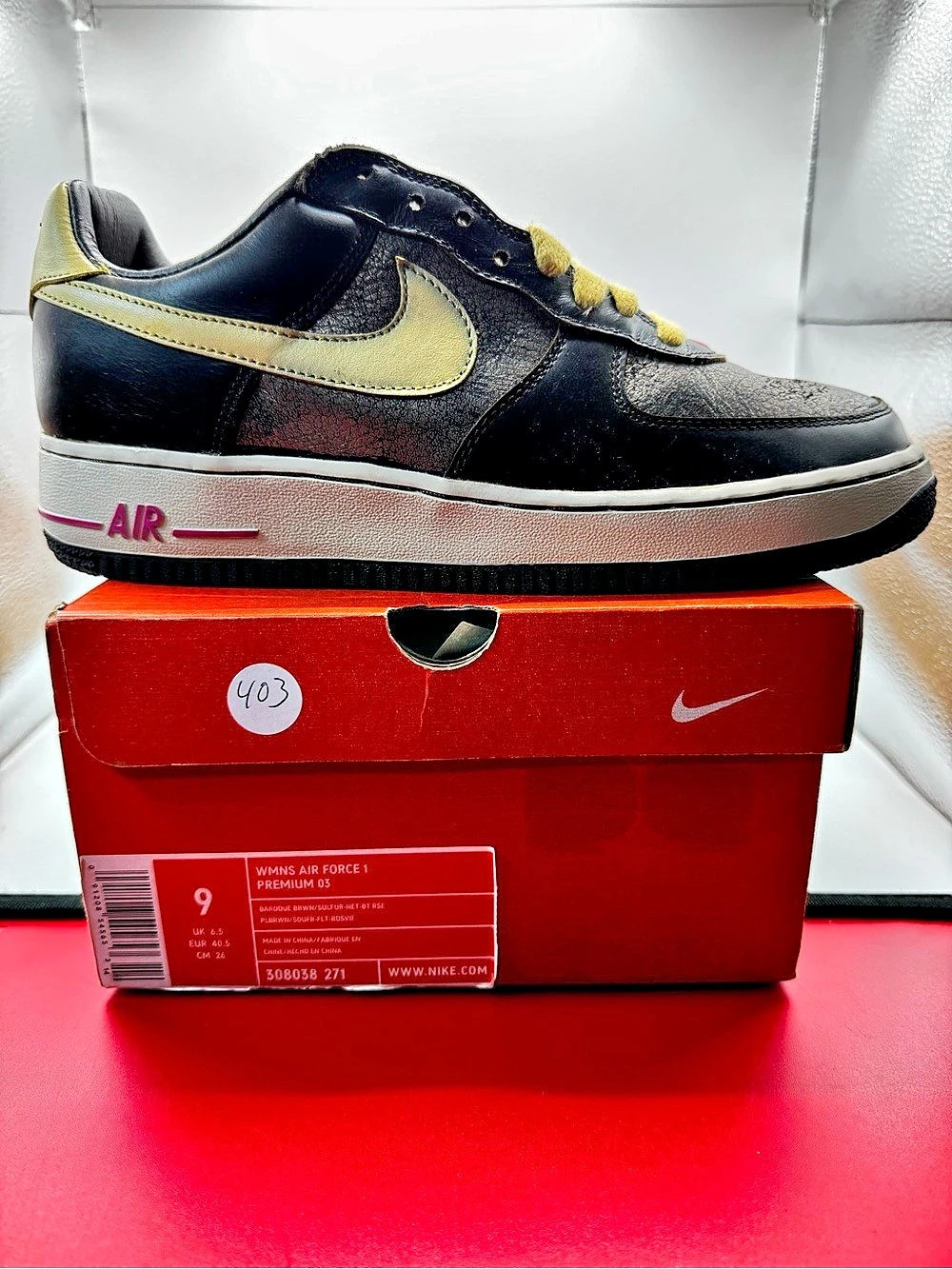 Nike Air Force 1 Premium '05 Baroque Brown Sulfur Vintage 2005 OG Box Size 9